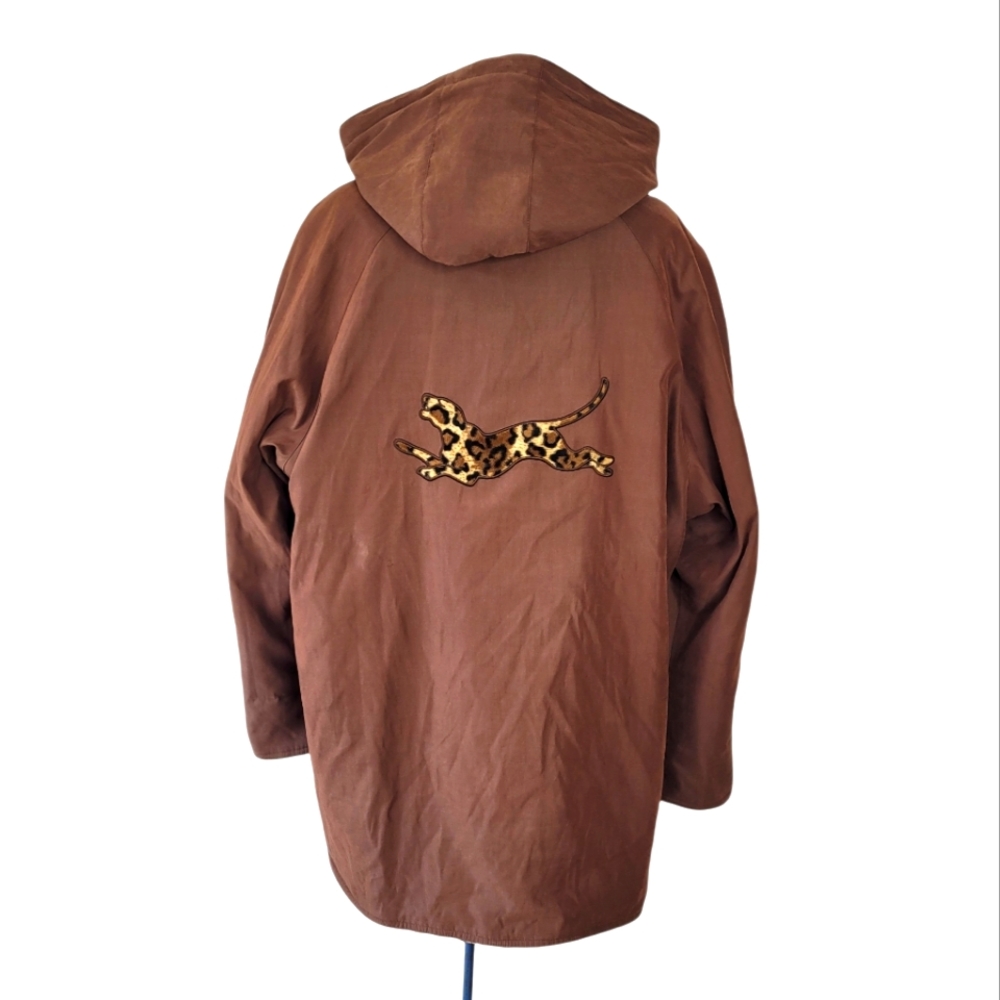 REVERSIBLE vintage leopard 🐆 print coat with hood